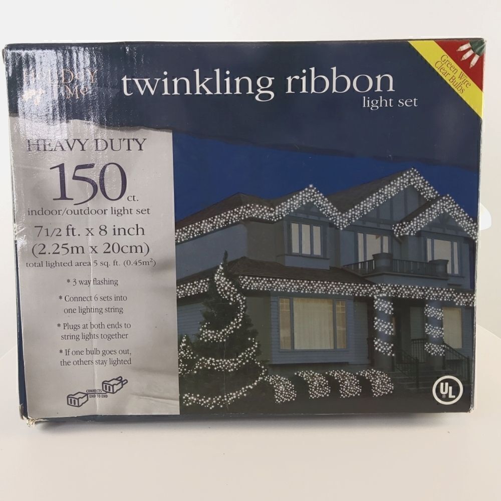 Holiday Time twinkling ribbon light set